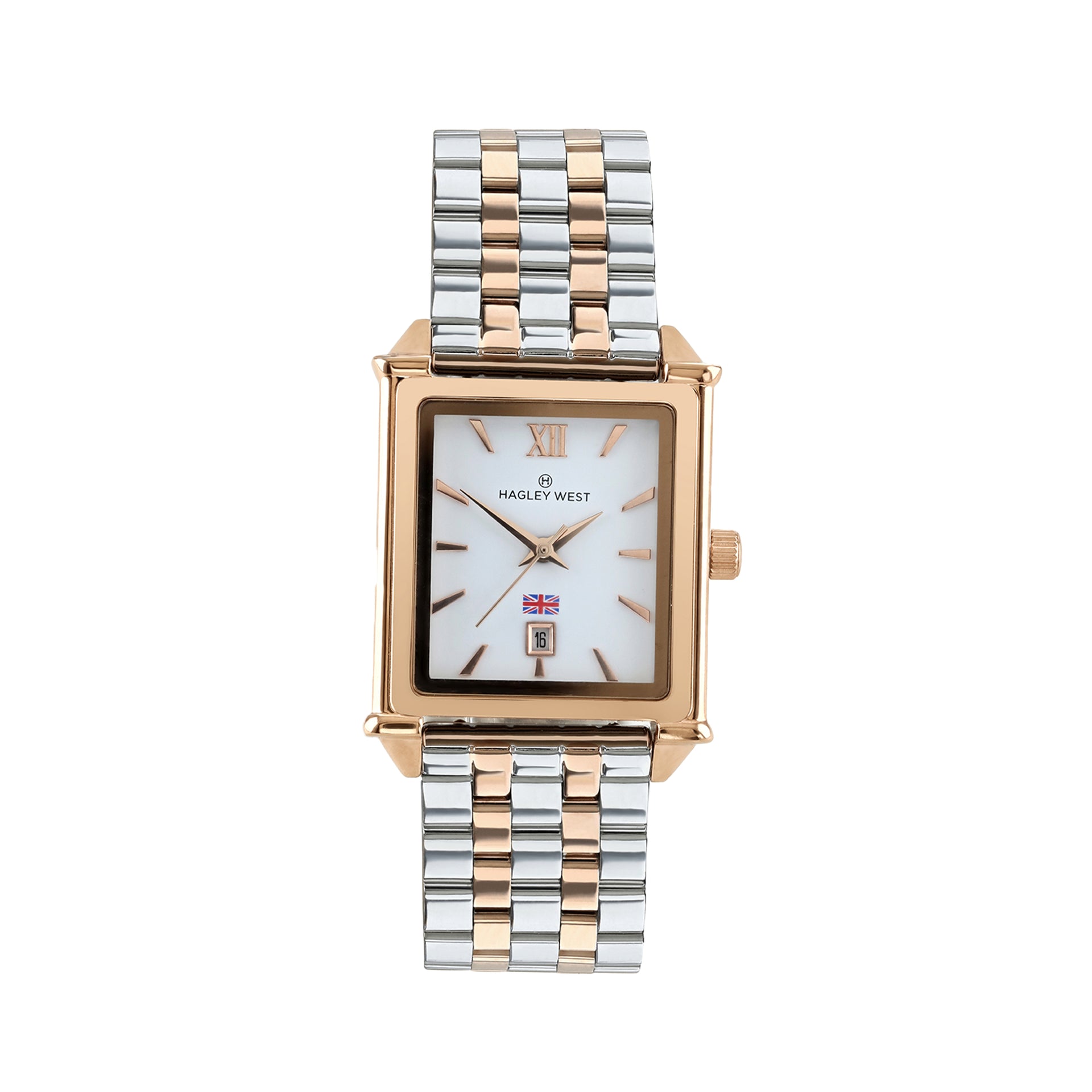 Brit - INVERNESS | White/rose gold and silver link